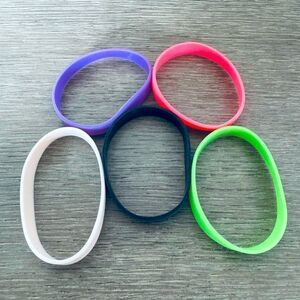 Black Light Run Glow Silicone Bracelets Set